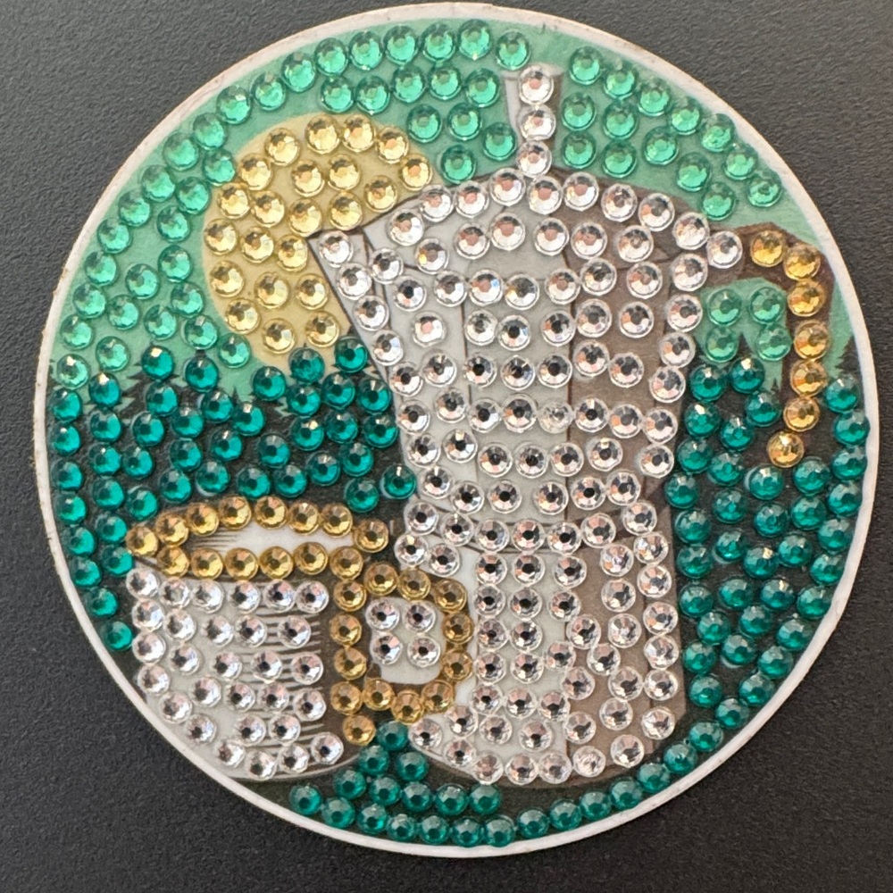 ✨ Handcrafted Diamond Art Magnet Set – Cozy Coffee & Camping Night - Set of 2 - Picture 3 of 7